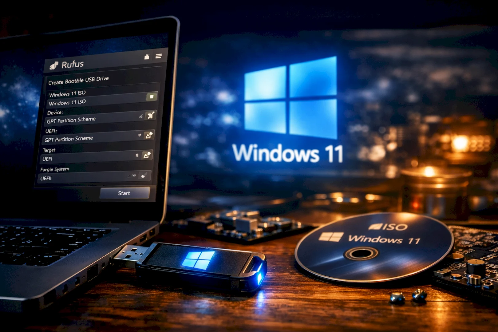 create a bootable windows 11 usb with rufus app